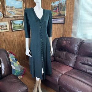 Vintage Cottagecore Boho Button-Down Dress
